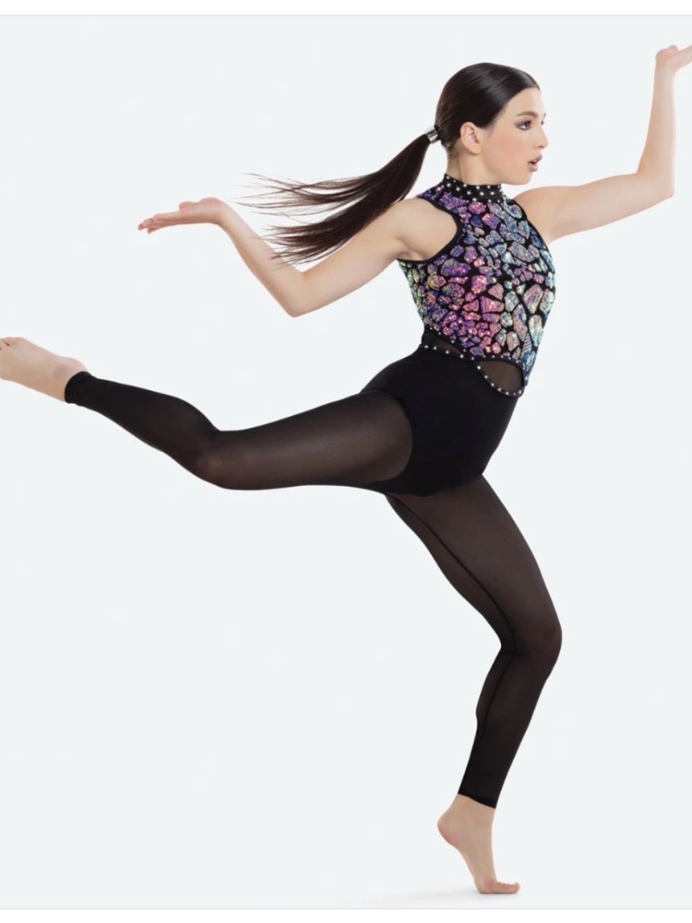 Revolution Take You Dancing Adult Small Black Sequined Unitard